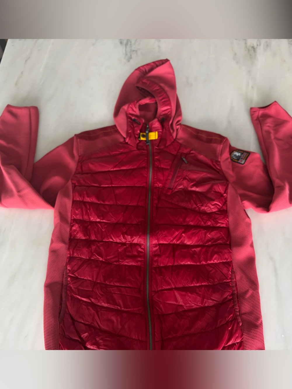 Parajumpers Red Quilted Hooded Jacket